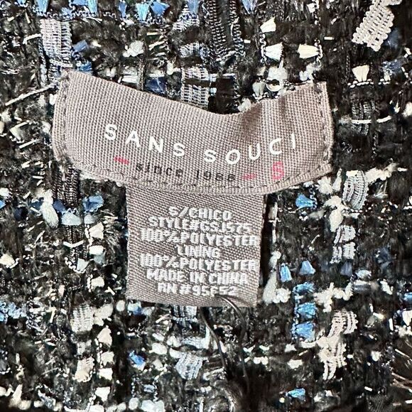 Sans Souci Navy Tweed Silver Sparkle Patriotic Nautical Trim Pearl Embellished B - Picture 2 of 13